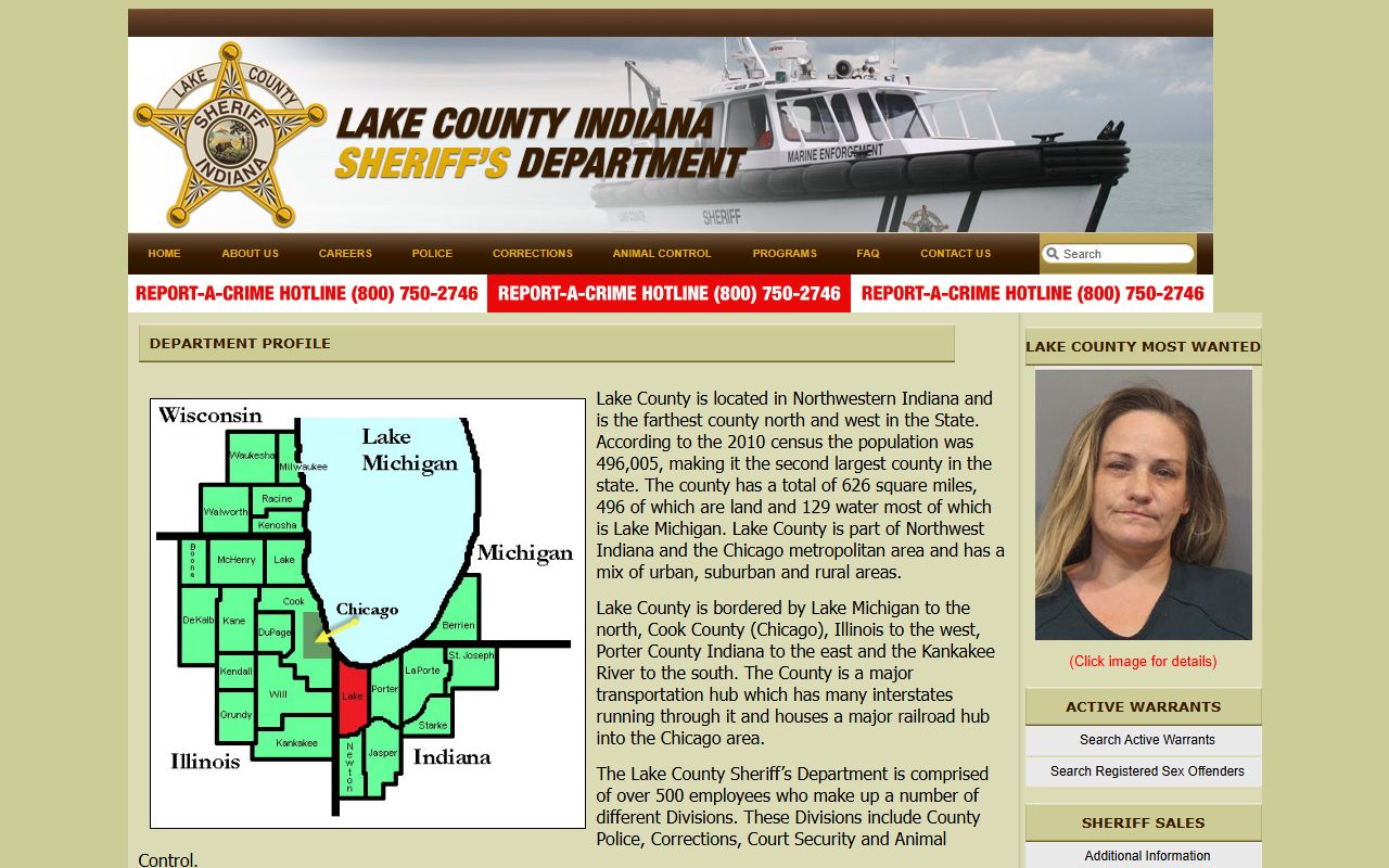 Lake County Sheriff's Work Release Center capacity and custody profile